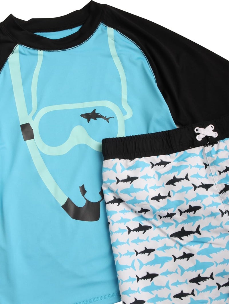 iXtreme Boys Rash Guard Set - 4 Piece UPF 50+ Quick Dry Long Sleeve Swim Shirt and Swim Trunks for Boys (Sizes: 5-14) - Image 3